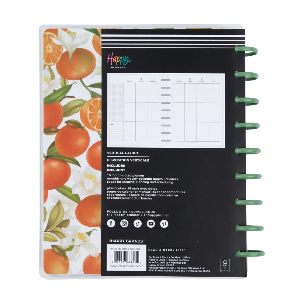 2024 Fruit & Flora Happy Planner - Classic Vertical Layout - 18 Months