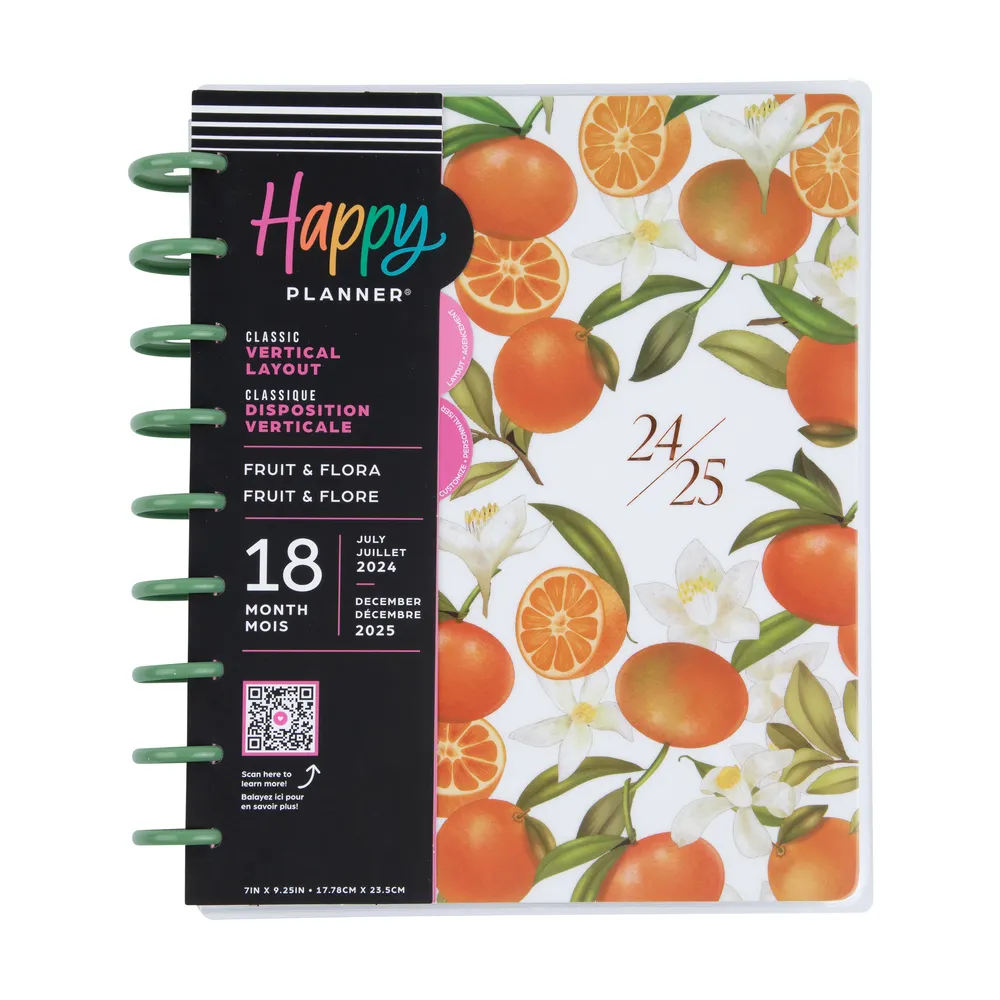 2024 Fruit & Flora Happy Planner - Classic Vertical Layout - 18 Months