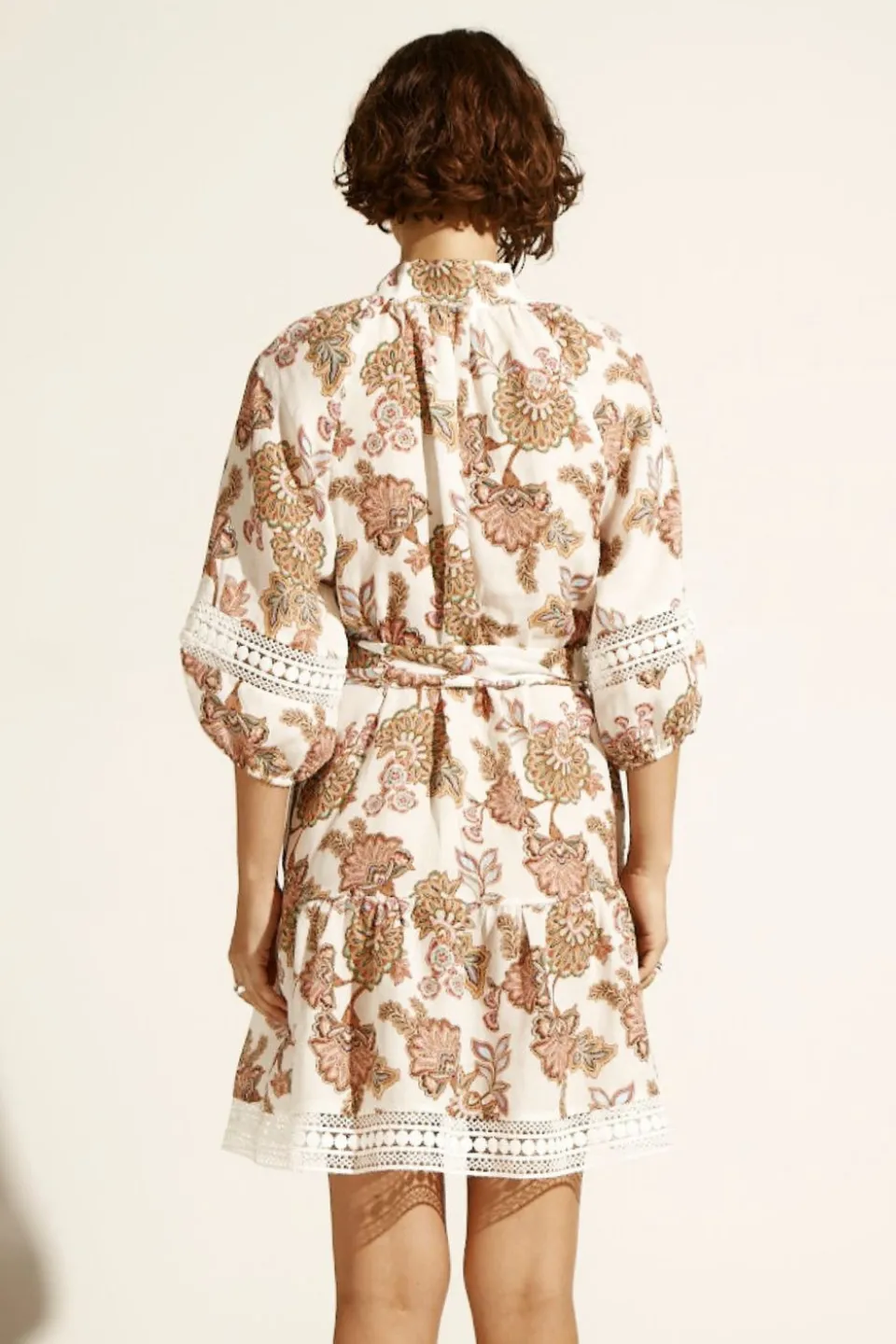Alight Cream Paisley SS Mini Dress