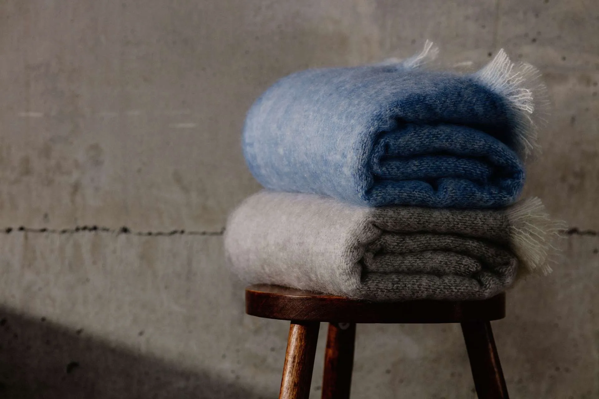 Azure Mooneen Mohair Throw Blanket