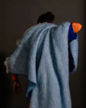 Azure Mooneen Mohair Throw Blanket