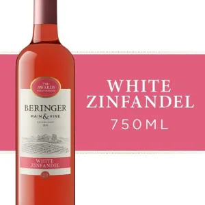 Beringer Main & Vine White Zinfandel California Collection Rose Wine, 750 ml Glass, ABV 12.00%
