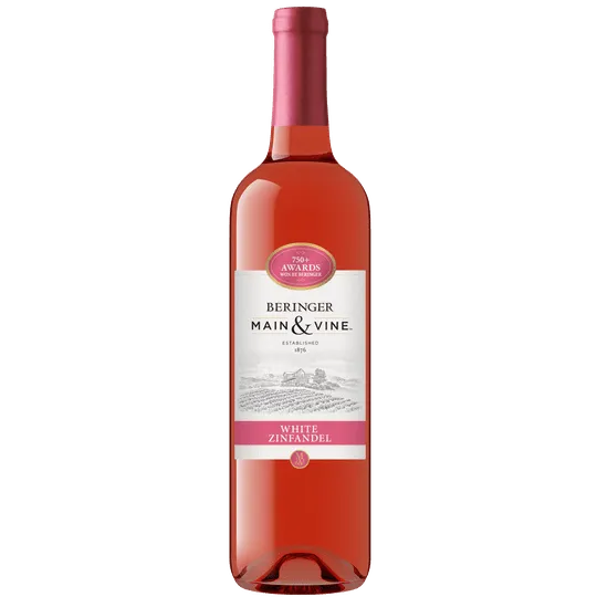 Beringer Main & Vine White Zinfandel California Collection Rose Wine, 750 ml Glass, ABV 12.00%
