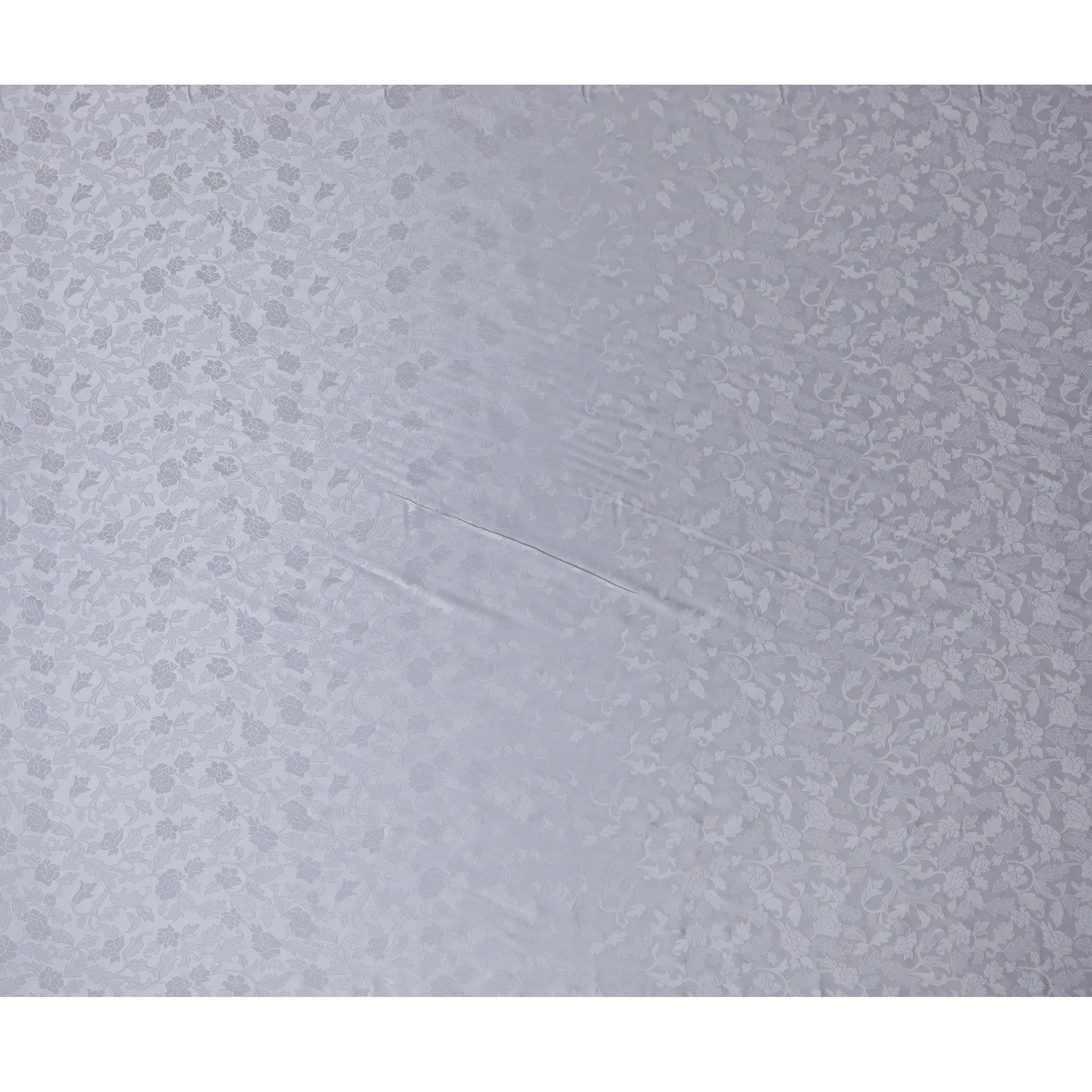 Classic Grey Floral Jacquard Crepe Silk Fabric, Soft Lustre, 110cm Width - Tailored for Refined Creations-D18904
