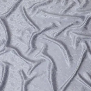 Classic Grey Floral Jacquard Crepe Silk Fabric, Soft Lustre, 110cm Width - Tailored for Refined Creations-D18904