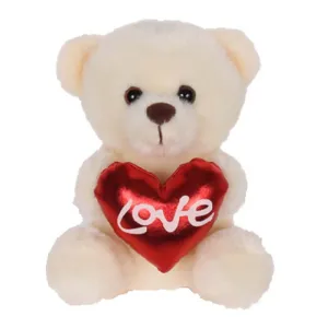 Cream Love Bear Plush, 5 Inches, 1 Count