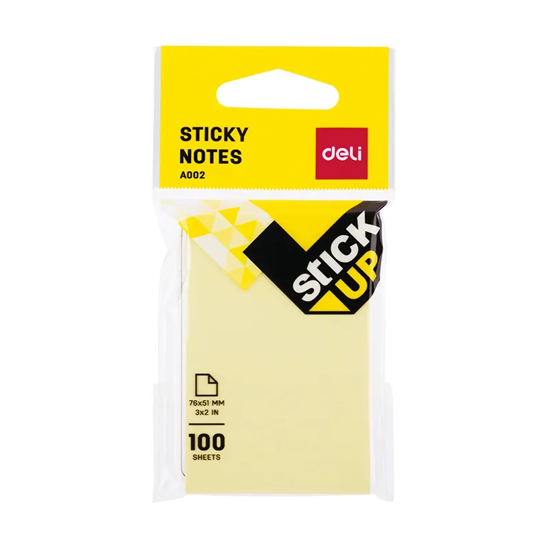 Deli Sticky Notes 76x51mm 3''x 2'' - Yellow