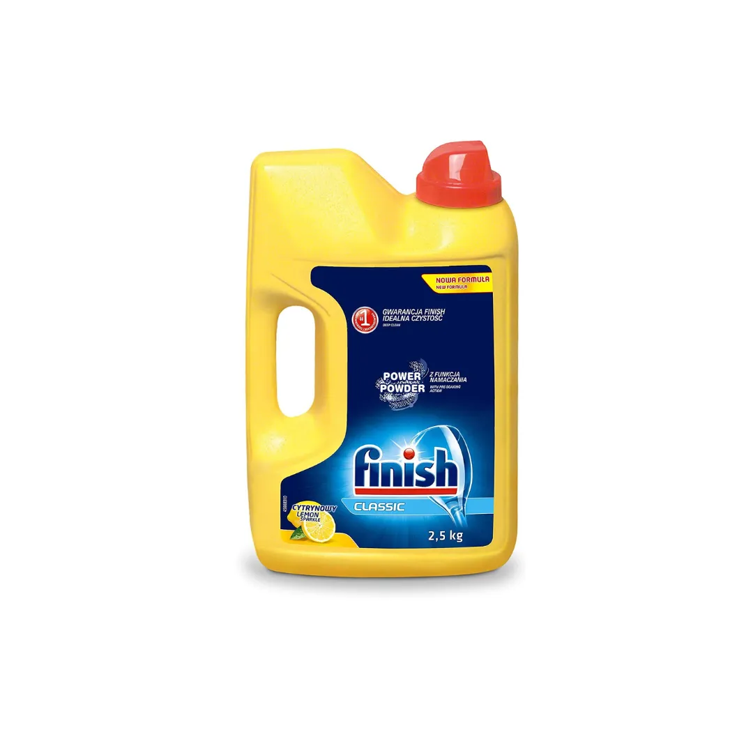 Finish Classic Deep Clean Power Powder Lemon Sparkle Dishwashing Detergent 2.5kg – Powerful, Fresh-Scented Cleaning
