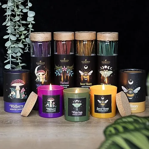Forest Bee Sweet Honey Candle: Mystical Bee Design, Dark Forest Realms, Sacred Creatures, Vegan Paraffin Wax, 25-Hour Burn Time - Soothing Home Fragrance