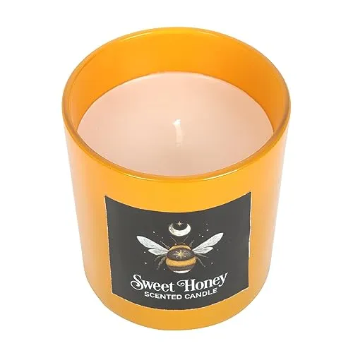 Forest Bee Sweet Honey Candle: Mystical Bee Design, Dark Forest Realms, Sacred Creatures, Vegan Paraffin Wax, 25-Hour Burn Time - Soothing Home Fragrance