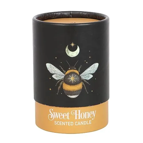 Forest Bee Sweet Honey Candle: Mystical Bee Design, Dark Forest Realms, Sacred Creatures, Vegan Paraffin Wax, 25-Hour Burn Time - Soothing Home Fragrance