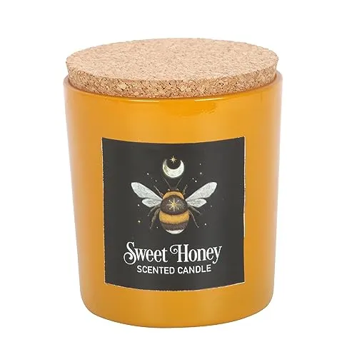 Forest Bee Sweet Honey Candle: Mystical Bee Design, Dark Forest Realms, Sacred Creatures, Vegan Paraffin Wax, 25-Hour Burn Time - Soothing Home Fragrance