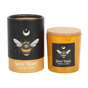 Forest Bee Sweet Honey Candle: Mystical Bee Design, Dark Forest Realms, Sacred Creatures, Vegan Paraffin Wax, 25-Hour Burn Time - Soothing Home Fragrance
