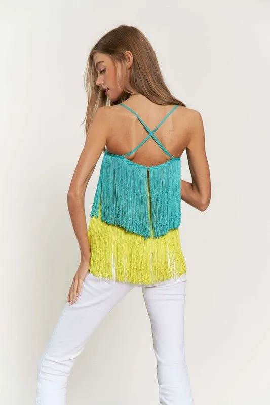 Fringe Overlay Party Cami