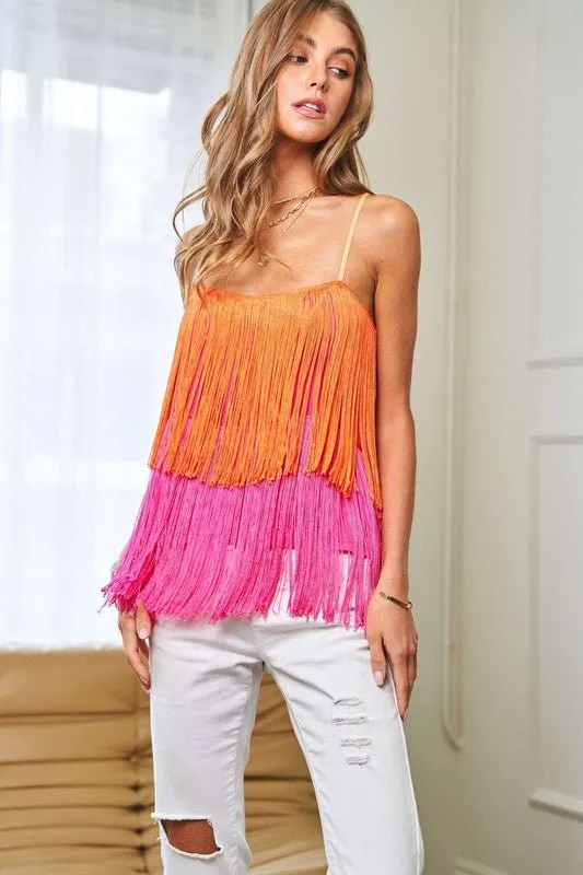 Fringe Overlay Party Cami