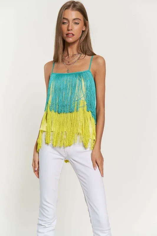 Fringe Overlay Party Cami