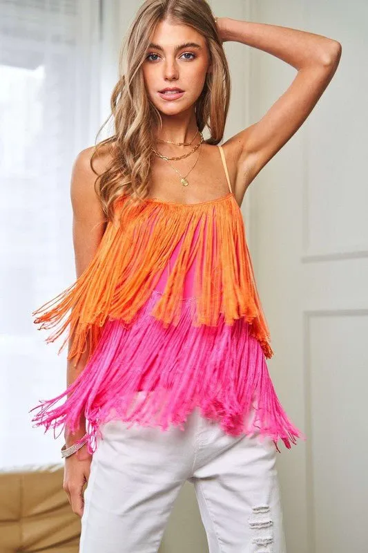 Fringe Overlay Party Cami