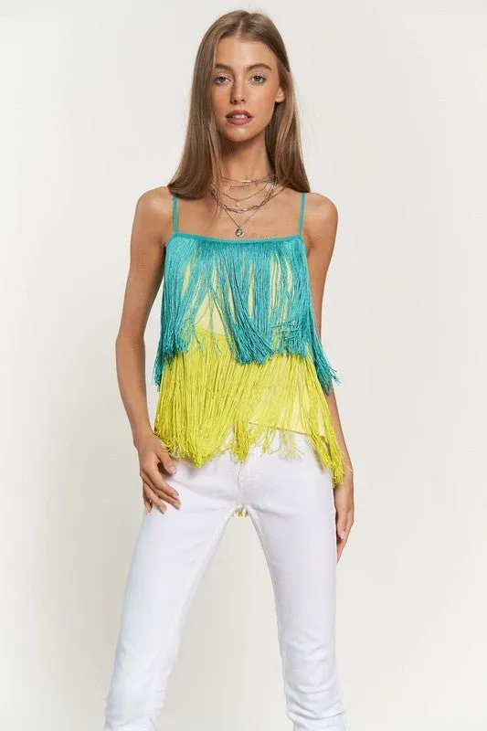 Fringe Overlay Party Cami