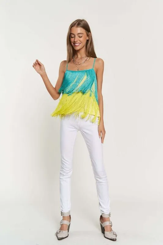 Fringe Overlay Party Cami