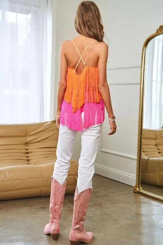 Fringe Overlay Party Cami