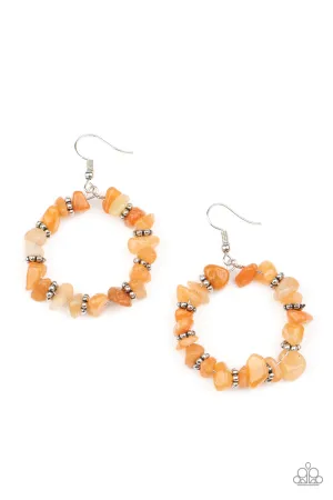 Going for Grounded Orange-Earrings