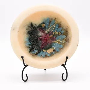 Habersham - The Gift - Gold, Frankincense & Myrrh Wax Pottery Bowl 7 inch with Free Stand