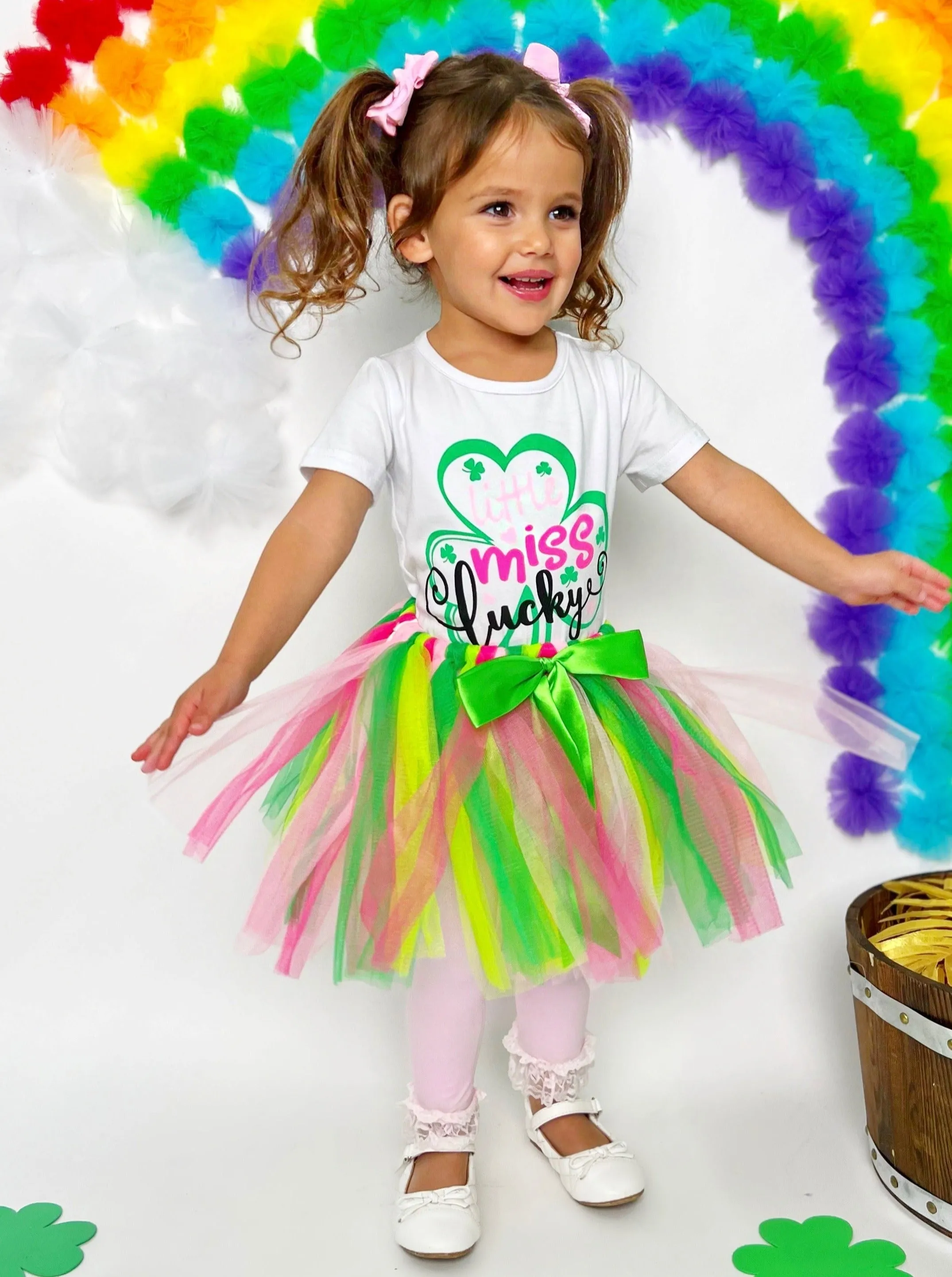 Little Miss Lucky Tutu Bow Skirt Set