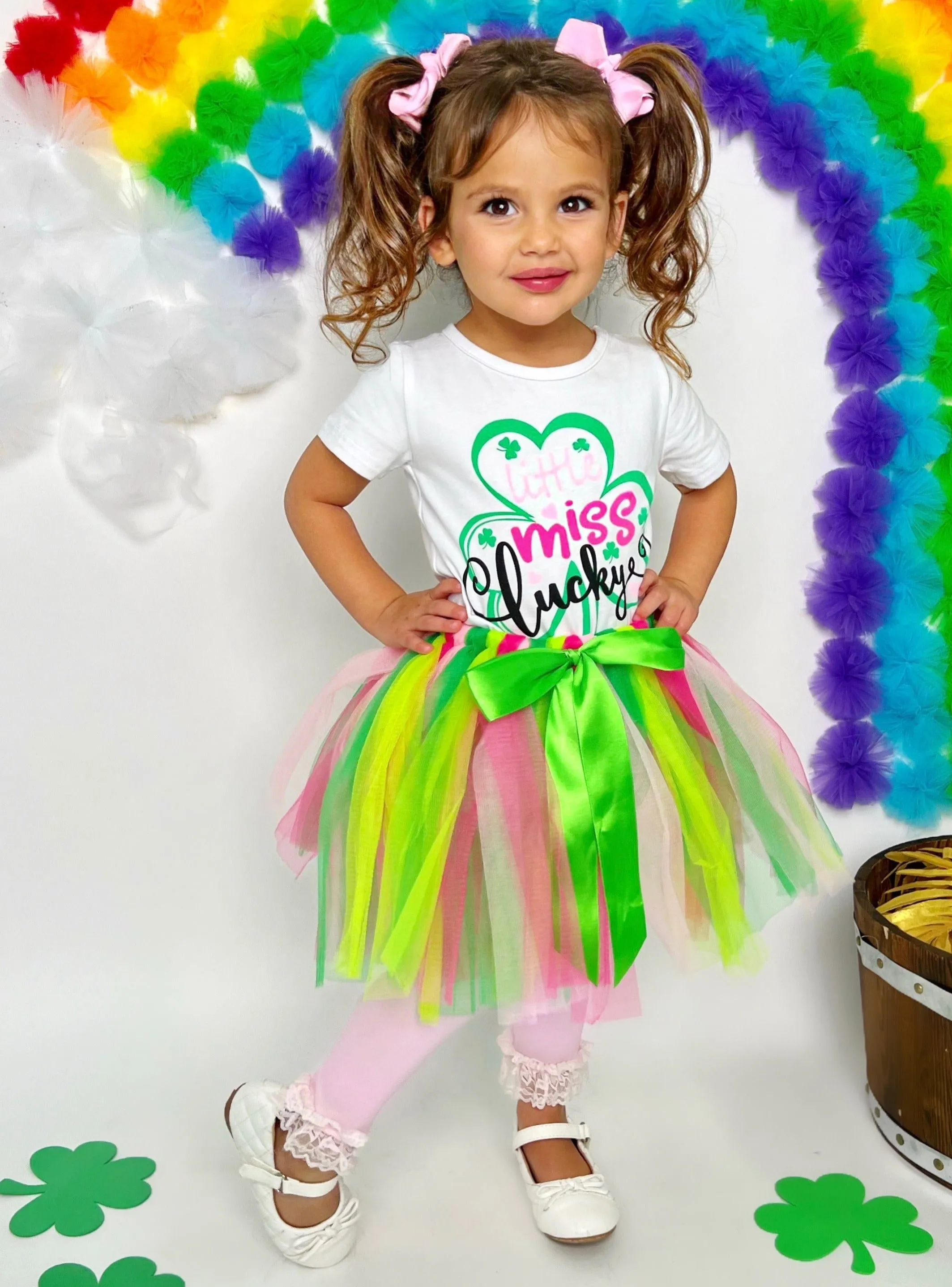 Little Miss Lucky Tutu Bow Skirt Set