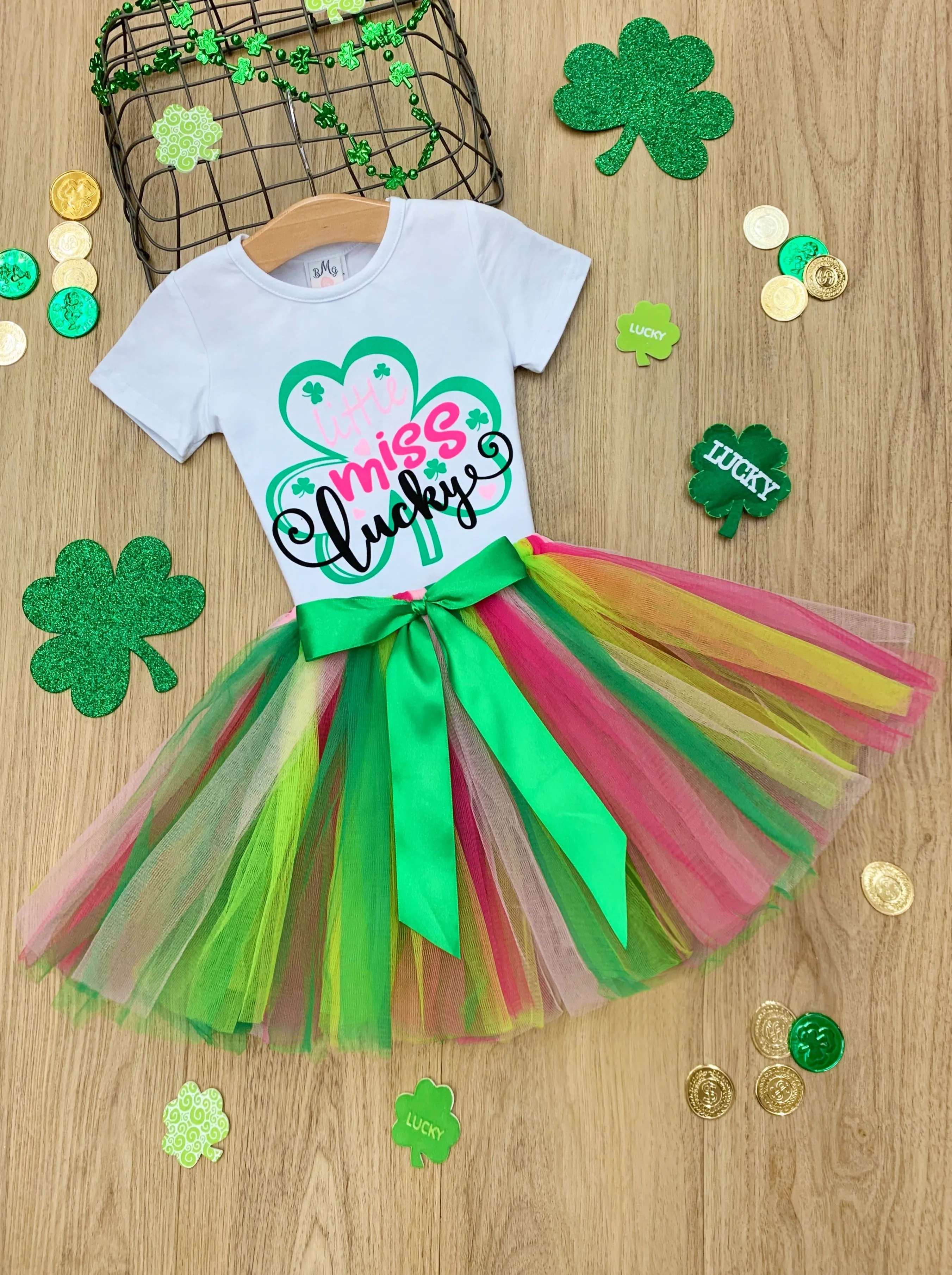 Little Miss Lucky Tutu Bow Skirt Set