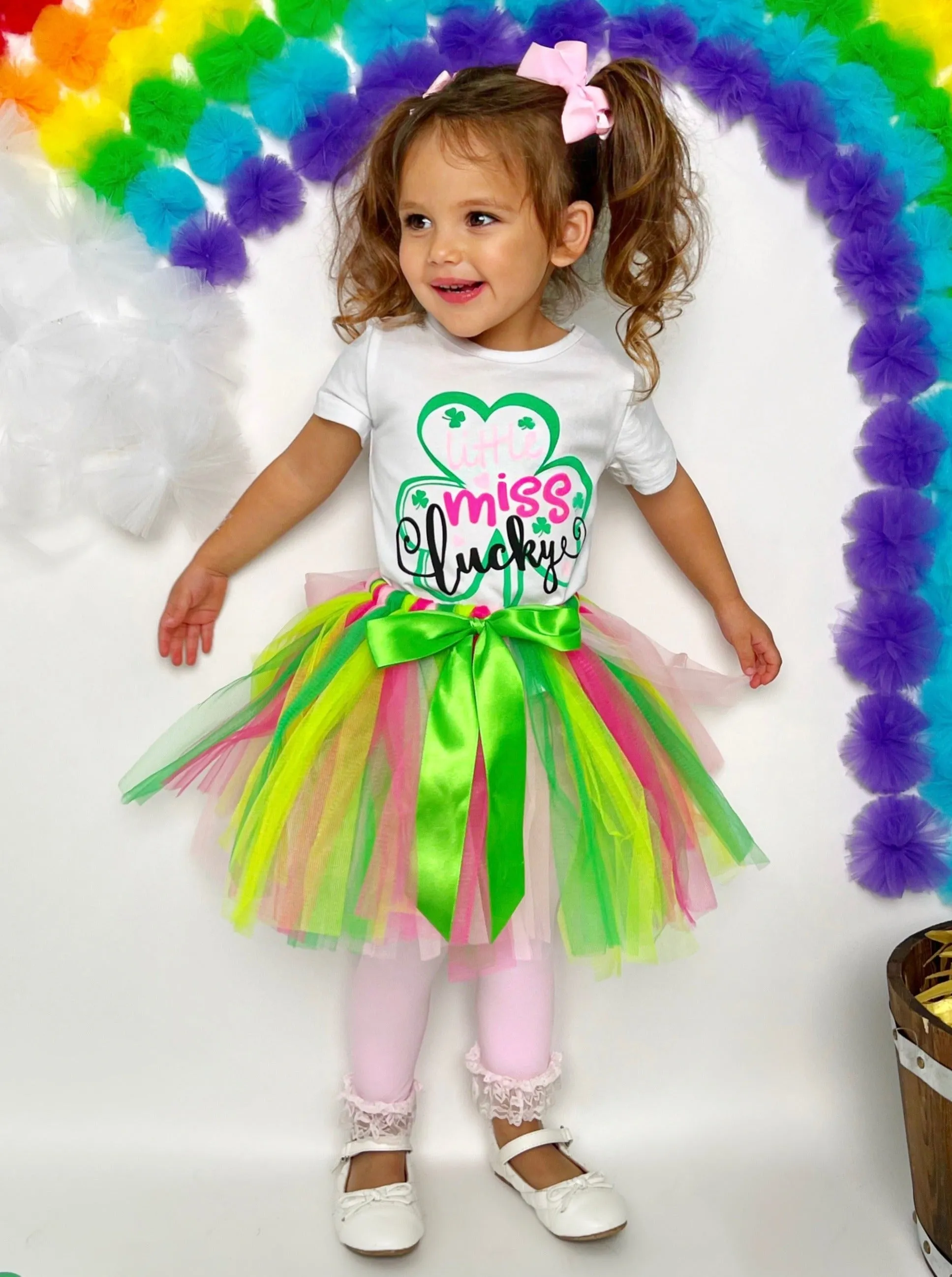 Little Miss Lucky Tutu Bow Skirt Set