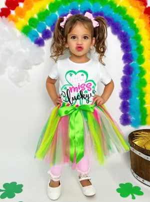 Little Miss Lucky Tutu Bow Skirt Set
