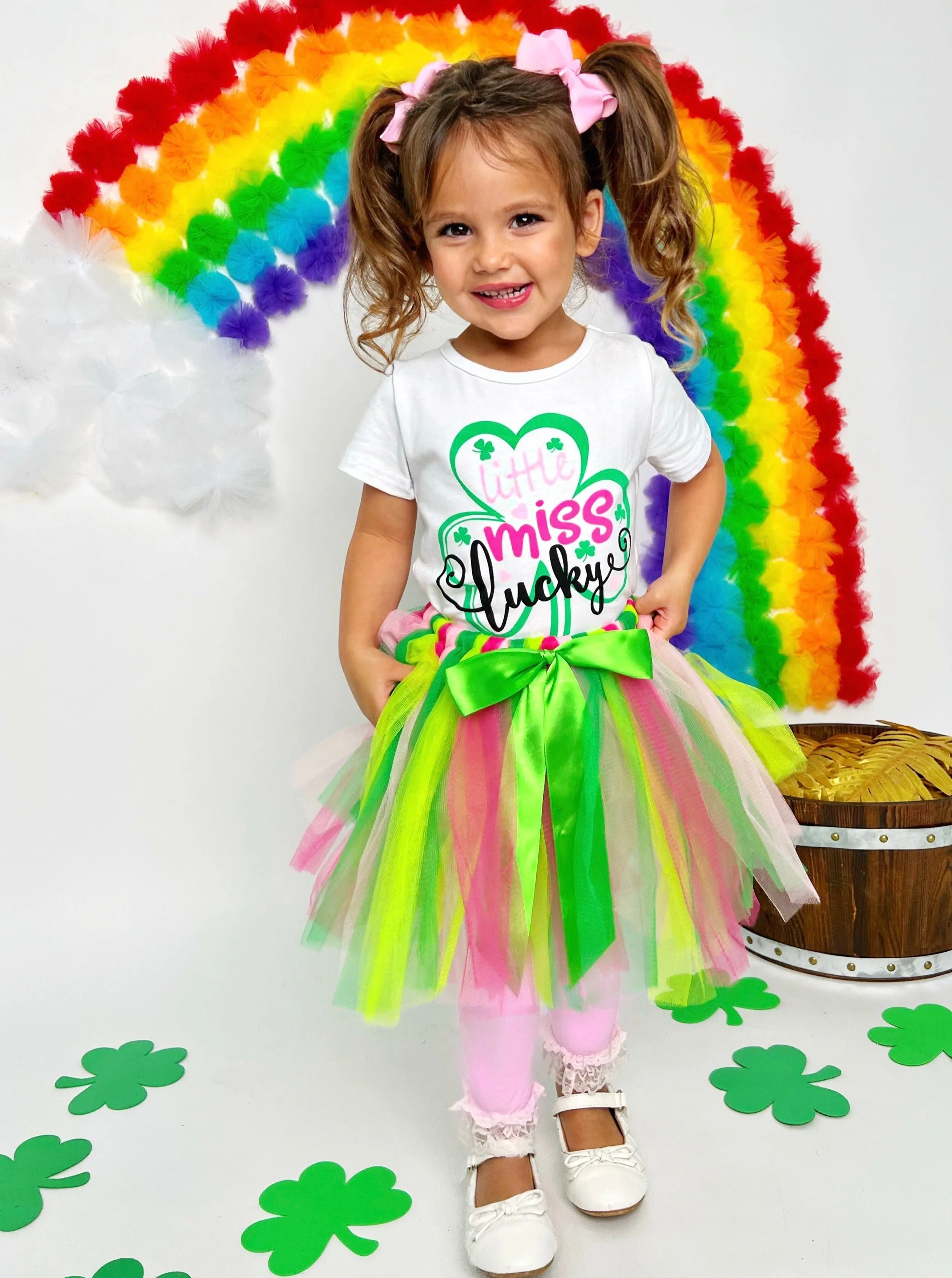 Little Miss Lucky Tutu Bow Skirt Set