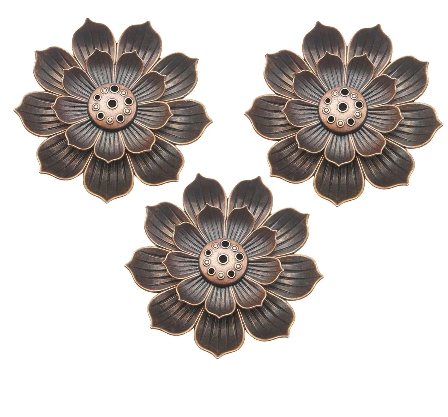 Lotus Harmony Incense Stick or Cone Holder - 3pc
