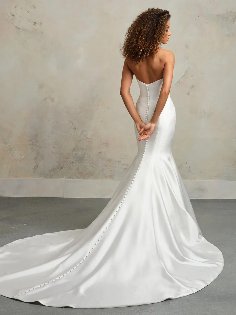 Maggie Sottero "Leilani" Fitted Satin Bridal Gown (with lace)