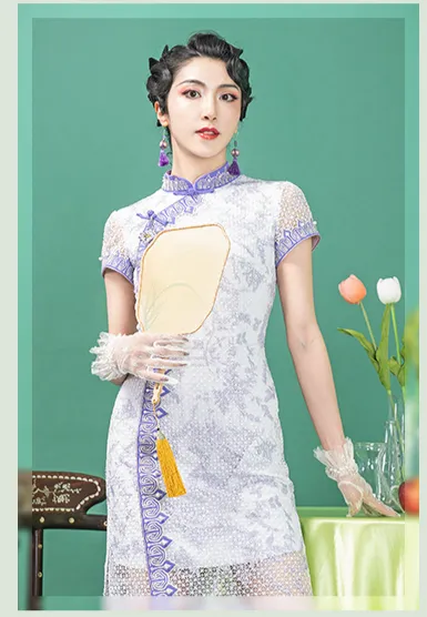 Magic Q's exclusive original design heavy embroidered lace long dress