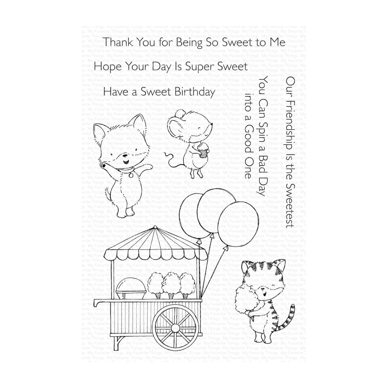 My Favorite Things Clear Stamps 4"x 6" - Cotton Candy Critters*