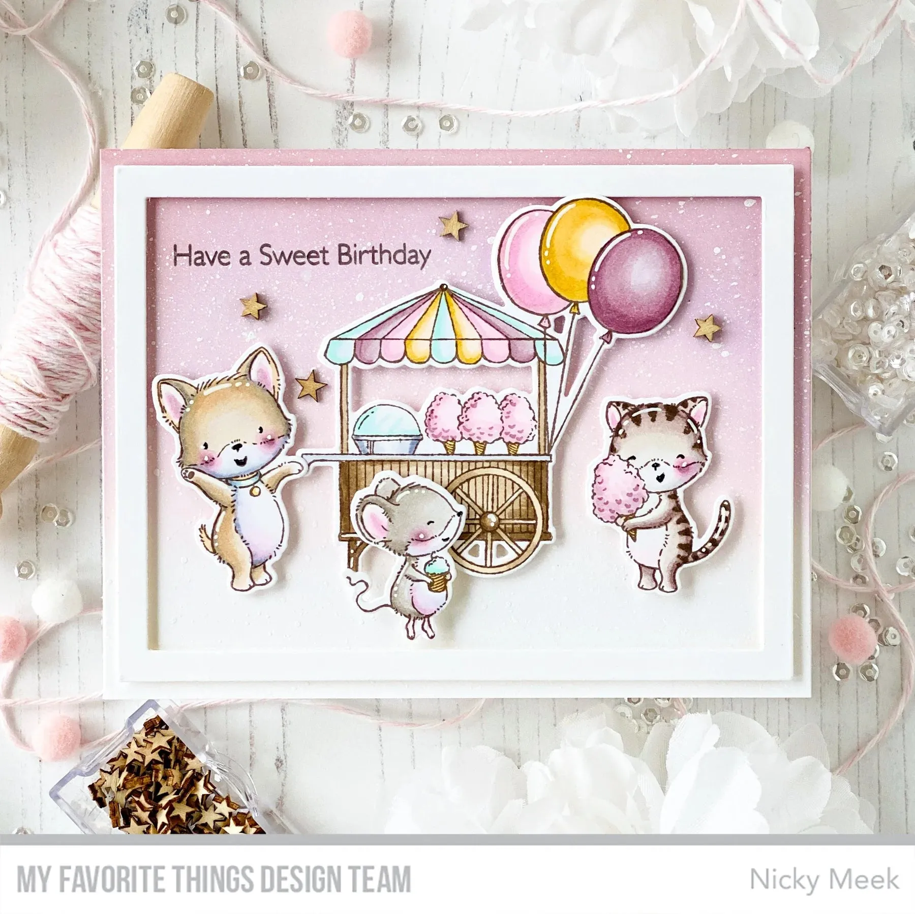 My Favorite Things Clear Stamps 4"x 6" - Cotton Candy Critters*