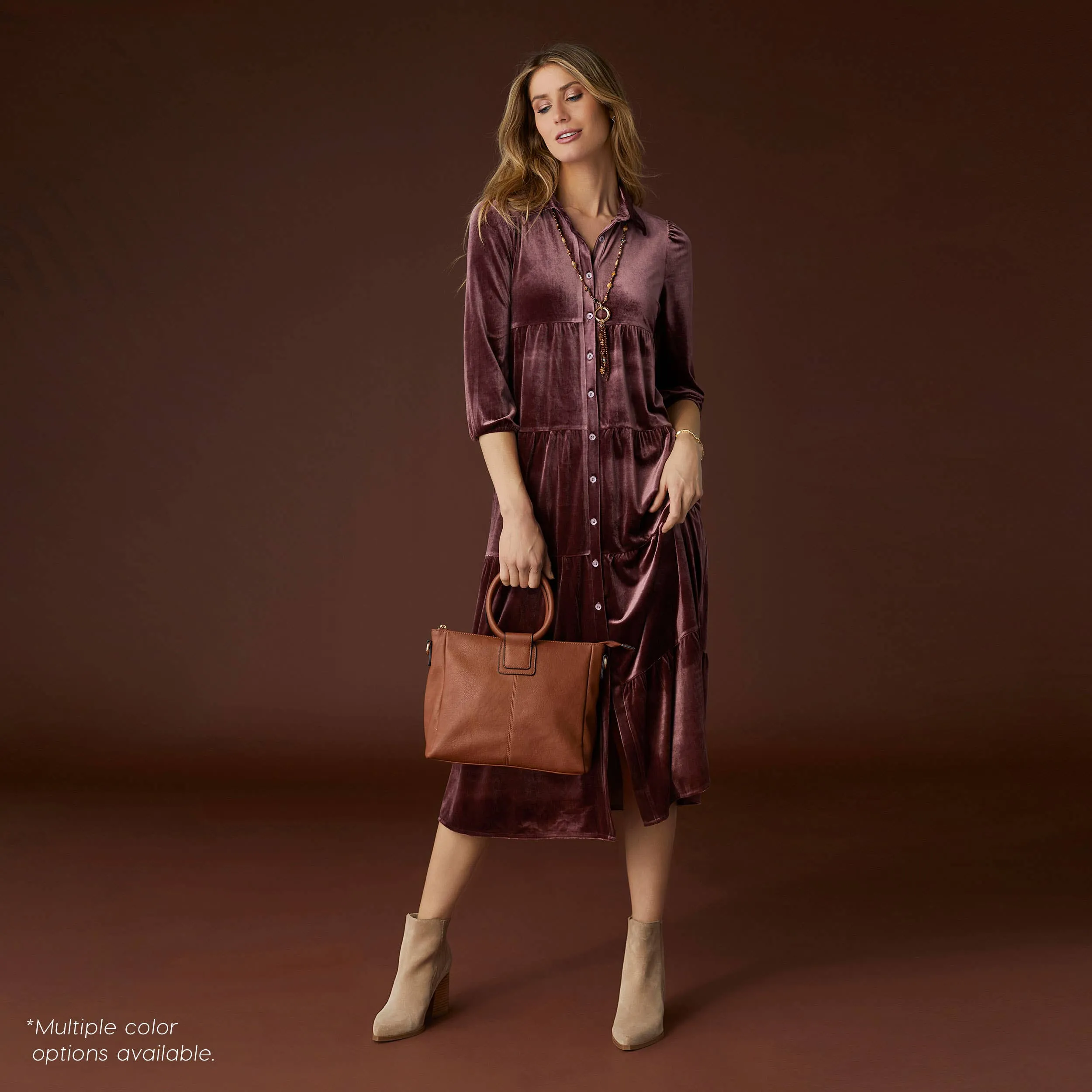 Plum Romance Imagined Velour Dress