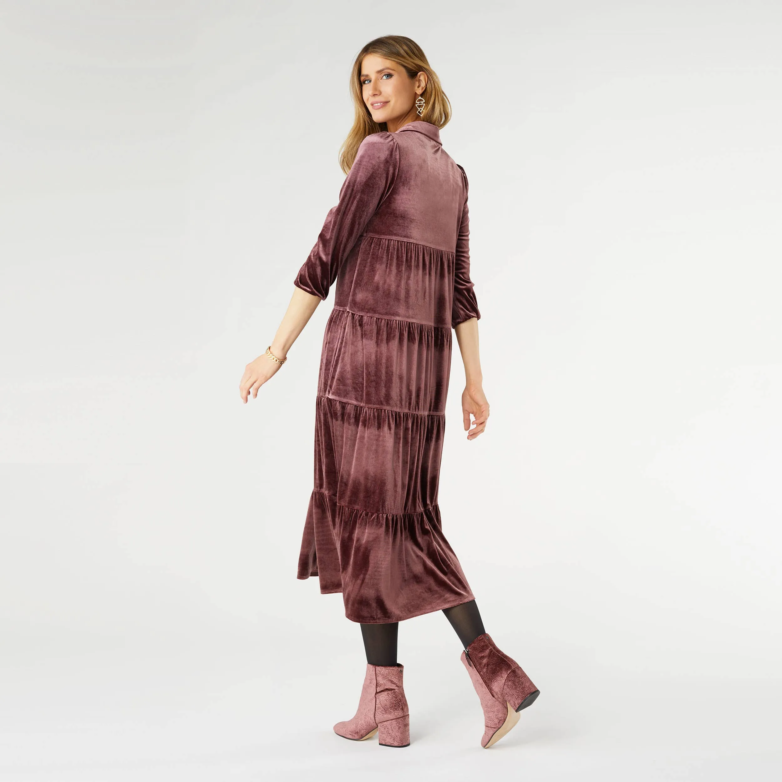 Plum Romance Imagined Velour Dress