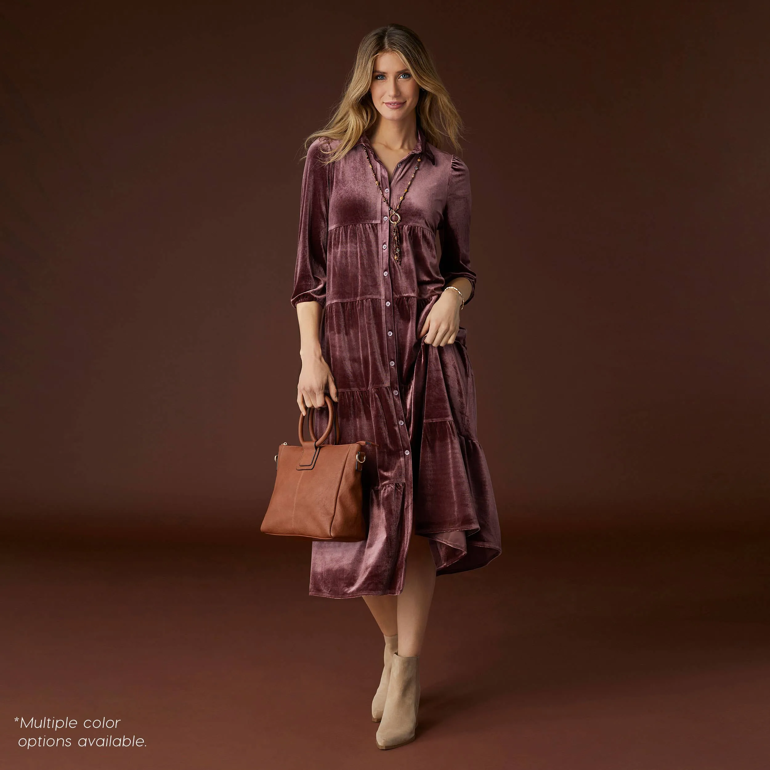 Plum Romance Imagined Velour Dress