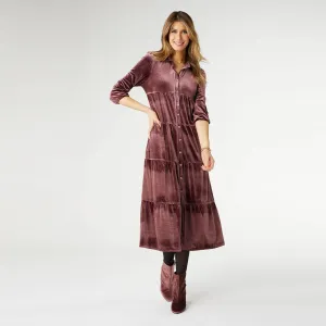 Plum Romance Imagined Velour Dress