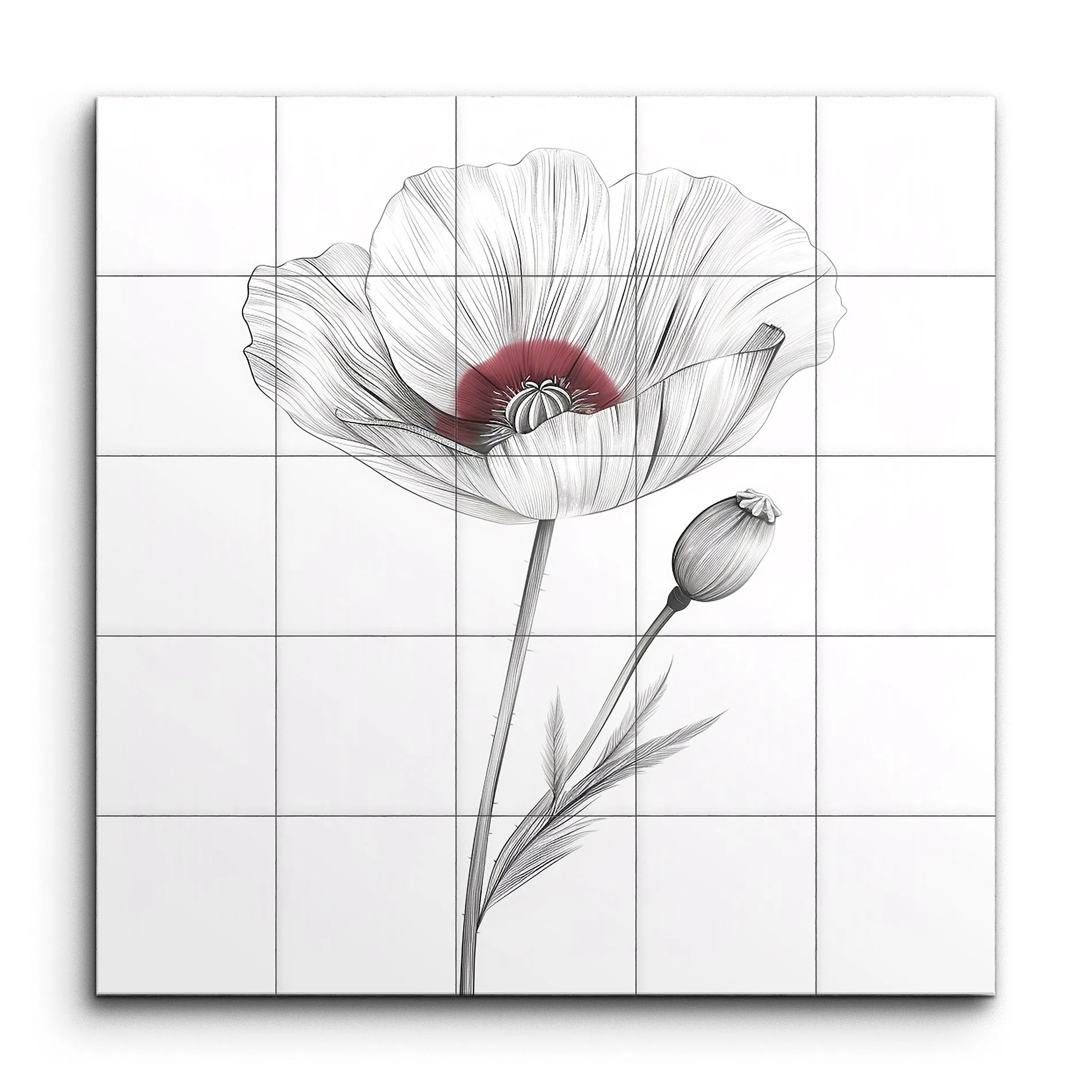 Poppy Elegance: Delicate Floral Art