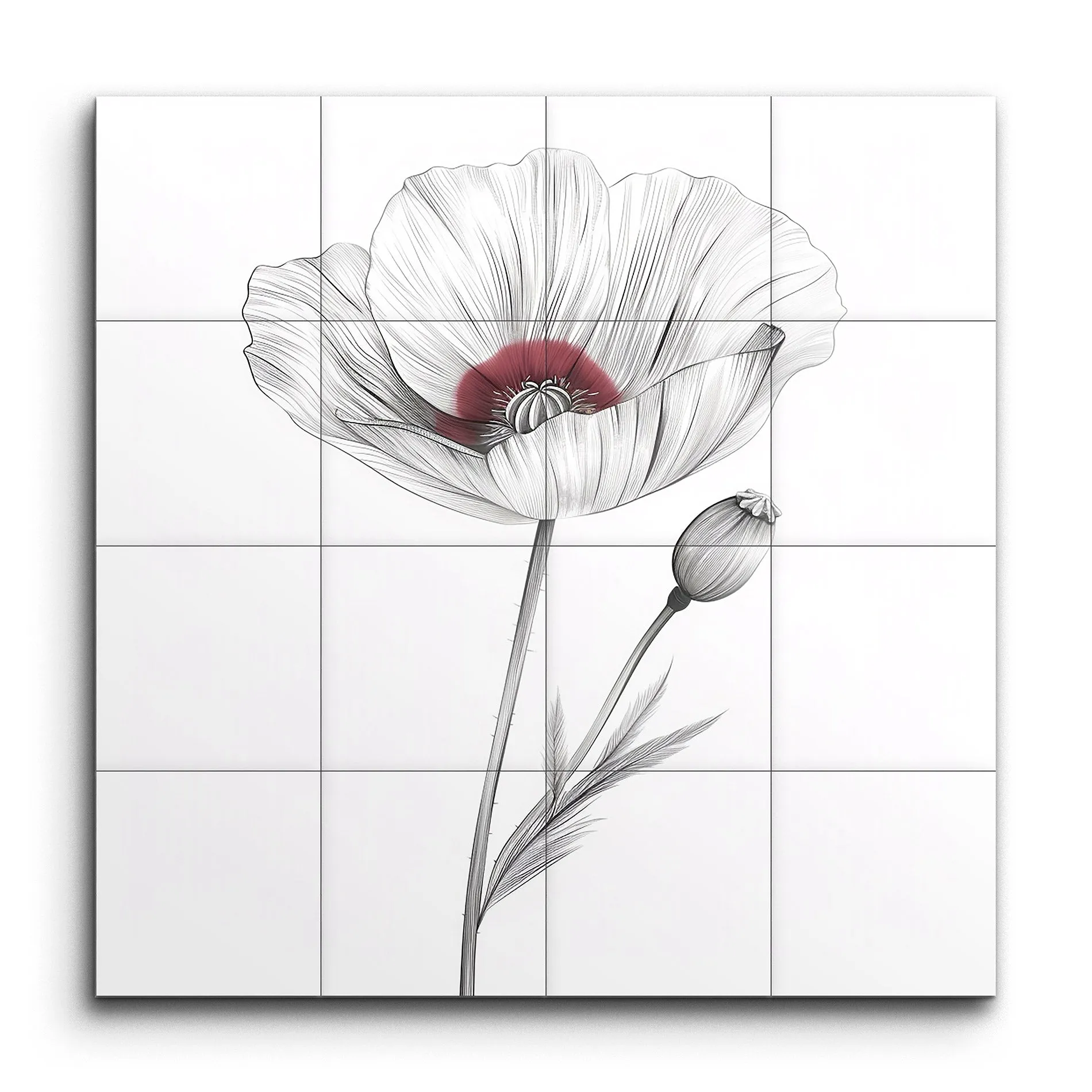 Poppy Elegance: Delicate Floral Art