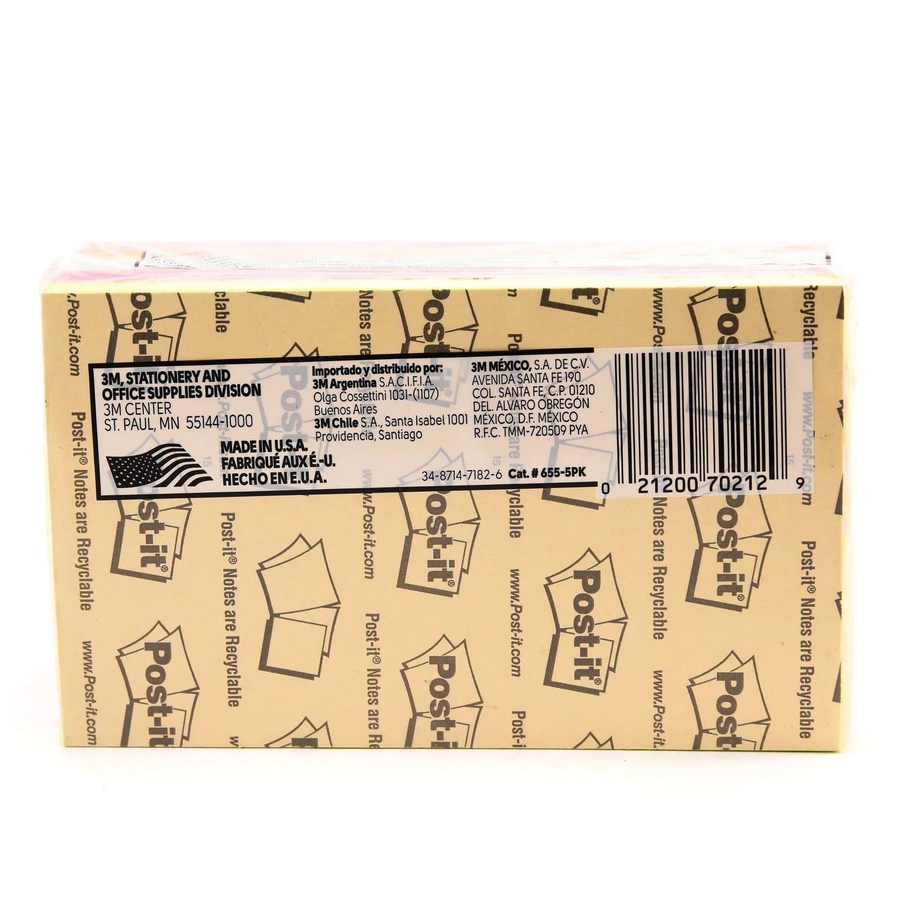 Post-it Notes Neon Colors 655-5PK. 3 x 5 in (76 mm x 127 mm),