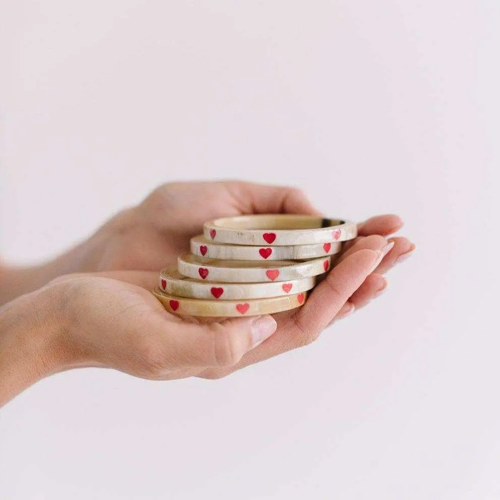 Red Heart Bangle Stack