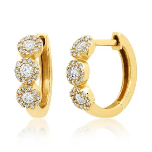 RIVETING DIAMOND HUGGIE EARRING, GOLD