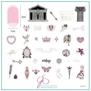 Romantic Cherub (CjSV-31) Steel Layered Nail Art Stamping Plate