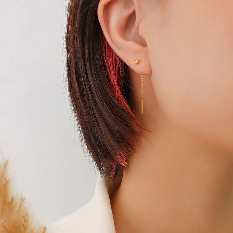Romantic French Line Titanium Steel Earrings by Planderful - Retro Style Women's Jewelry