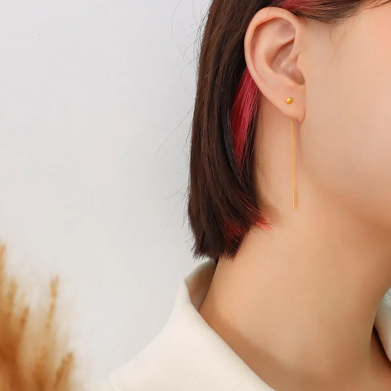 Romantic French Line Titanium Steel Earrings by Planderful - Retro Style Women's Jewelry