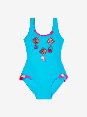 Selini Action Girls Boho Swimsuit in Blue